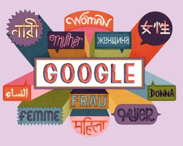 La palabra mujer escrita en diferentes idiomas.