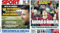 Portadas de los diarios Sport y Mundo Deportivo del d&iacute;a 7 de diciembre de 2017.