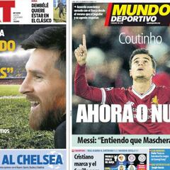Messi, Mascherano y Coutinho: el tridente del día en la prensa