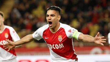 Soccer Football - Ligue 1 - AS Monaco vs Bordeaux - Stade Louis II, Monaco - March 9, 2019 AS Monaco's Radamel Falcao celebrates scoring their first goal REUTERS/Eric Gaillard