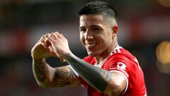 LISBON, PORTUGAL - AUGUST 05: Enzo of SL Benfica celebrates after scoring his Goal ,during the Liga Portugal Bwin match between SL Benfica and FC Arouca at Estadio do Sport Lisboa e Benfica on August 5, 2022 in Lisbon, Portugal. (Photo by MB Media/Getty Images)