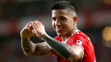 LISBON, PORTUGAL - AUGUST 05: Enzo of SL Benfica celebrates after scoring his Goal ,during the Liga Portugal Bwin match between SL Benfica and FC Arouca at Estadio do Sport Lisboa e Benfica on August 5, 2022 in Lisbon, Portugal. (Photo by MB Media/Getty Images)