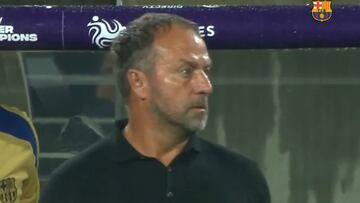 Un adelanto de lo que se viene: la reacción viral de Flick tras el 1-0