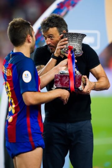 Jordi Alba y Luis Enrique 