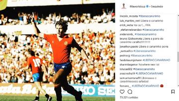 El exjugador de la Selecci&oacute;n de Espa&ntilde;a, Emilio Butrague&ntilde;o, en el pol&eacute;mico Instagram de la FIFA.