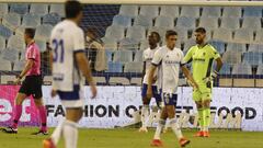 Los jugadores del Real Zaragoza durante el partido contra el Legan&eacute;s de la &uacute;ltima jornada.