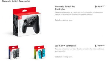 Precios de todos los accesorios de Nintendo Switch