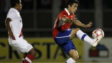 Puch en un amistoso contra Perú por la Roja.