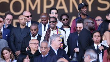 Soccer Football - LaLiga - FC Barcelona v Real Madrid - Estadi Olimpic Lluis Companys, Barcelona, Spain - May 11, 2025 Rapper Travis Scott inside the stadium REUTERS/Nacho Doce