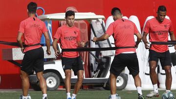 Entrenamiento del Sevilla en pretemporada