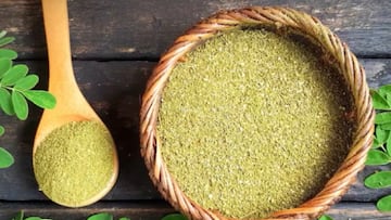 Moringa olefeira en polvo como complemento alimenticio