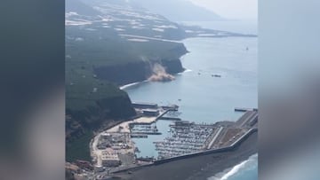 Impresionante desprendimiento en la costa de La Palma