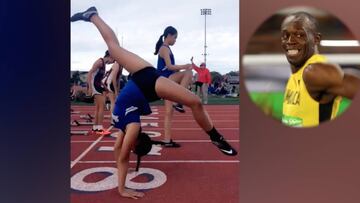 ¿Se imaginan a Bolt haciendo esto antes de correr? Sublime...