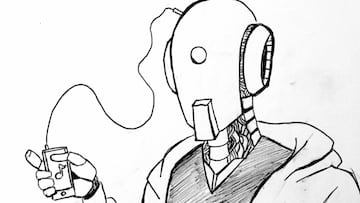 Mira como este robot enchufa unos auriculares en un móvil