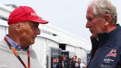 Niki Lauda junto a Helmut Marko.