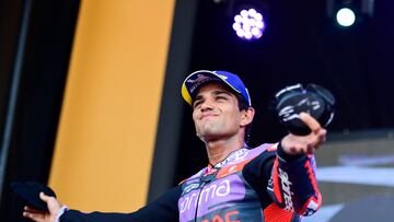 Jorge Martín celebra su segunda posición del esprint del GP de Aragón de MotoGP.