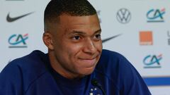 Faro (Portugal), 15/06/2023.- France's Kylian Mbappe during a press conference of French national soccer team in Faro, Portugal, 15 June 2023. France faces Gibraltar in a UEFA European Qualifier in Faro on 16 June. (Francia) EFE/EPA/LUÍS FORRA
