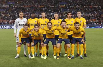 El once inicial del Atlético de Madrid. 