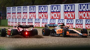 Carlos Sainz y Daniel Ricciardo en Imola.