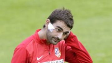 Adrián, jugador del Atlético de Madrid, se entrenó de nuevo con el resto de la plantilla.