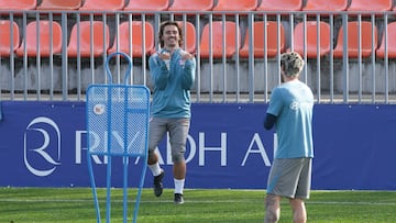 Griezmann, en un entrenamiento del Atlético.