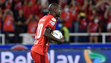 Jugadores de América en un partido de Liga BetPlay