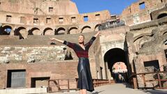 Sharapova entrena en el Coliseo de Roma