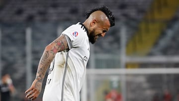 oFutbol, Colo Colo vs Union Espanola.
Fecha 16, Campeonato Nacional 2024.
El jugador de Colo Colo Arturo Vidal es fotografiado contra Union Espanola durante el partido de primera division disputado en el estadio Monumental en Santiago, Chile.
21/07/2024
Felipe Zanca /Photosport
Football, Colo Colo vs Union Espanola.
16th turn, 2024 National Championship.
Colo Colo's player Arturo Vidal is pictured against Union Espanola during the first division match held at the Monumental stadium in Santiago, Chile.
21/07/2024
Felipe Zanca /Photosport