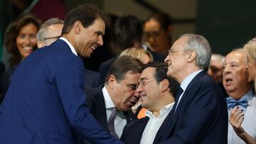 Nadal y Florentino Pérez en el palco del Santiago Bernabéu.