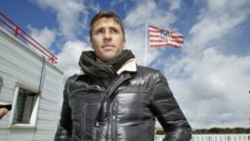 Hern&aacute;n Crespo, en la ciudad deportivo del Atl&eacute;tico de Madrid.