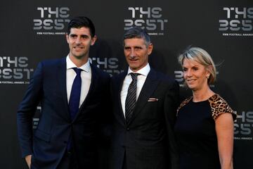 Thibaut Courtois and his mum and dad.