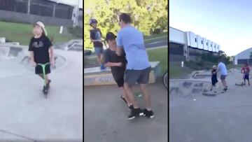 Un vídeo muestra a un padre agrediendo a los abusones de su hijo en un skatepark de Australia