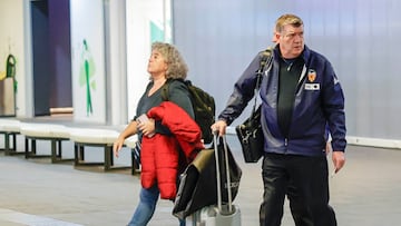 Ron Gourlay durante un viaje con el Valencia.