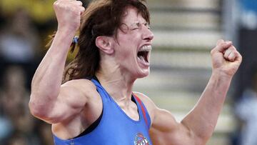 Maider Unda celebra la medalla de bronce en los Juegos Ol&iacute;mpicos de Londres