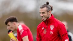 Bale, en el entrenamiento de Gales. 