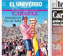 La prensa mundial se rinde a Carapaz tras ganar el Giro