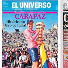 La prensa mundial se rinde a Carapaz tras ganar el Giro