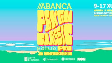 Cartel del campeonato de ssurf Abanca Pantín Clasic Galicia Pro 2022.