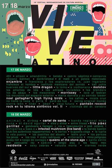 Cartel de la Decimonovena Edición del Vive Latino