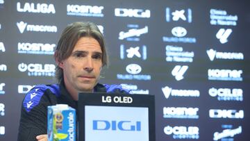 Dani Pendín durante la rueda de prensa de hoy.