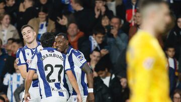 10/11/24 PARTIDO PRIMERA DIVISION
REAL SOCIEDAD - BARCELONA
PRIMER GOL SHERALDO BECKER 1-0 ALEGRIA