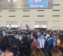 Argentina, recibida con un banderazo en el Wanda