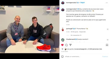 Momo Gonz&aacute;lez anunci&oacute; en sus perfiles de RRSS el fichaje por Puma.