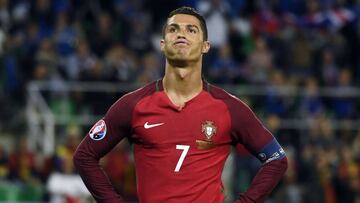 Cristiano Ronaldo, en un momento del partido ante Islandia.