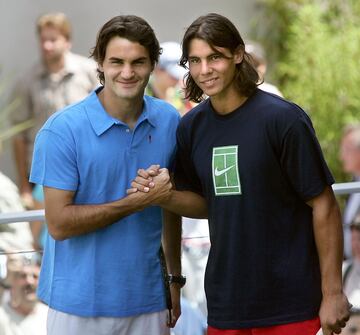 Primera vez que posan los dos juntos en la tierra de París previo a la semifinal de 2005. 
