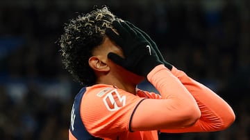 Soccer Football - LaLiga - Real Sociedad v FC Barcelona - Reale Arena, San Sebastian, Spain - January 18, 2026 FC Barcelona's Lamine Yamal reacts REUTERS/Vincent West