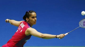 India&#039;s Saina Nehwal in action during the Yonex All England Open Badminton Championships