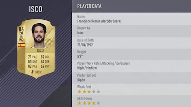 FIFA 18: Desveladas las medias de Isco e Iniesta