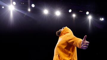 Tyson Fury durante el entrenamiento abierto al público en Riad.