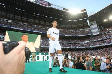 Cristiano Ronaldo en el estadio Santiago Bernabéu.